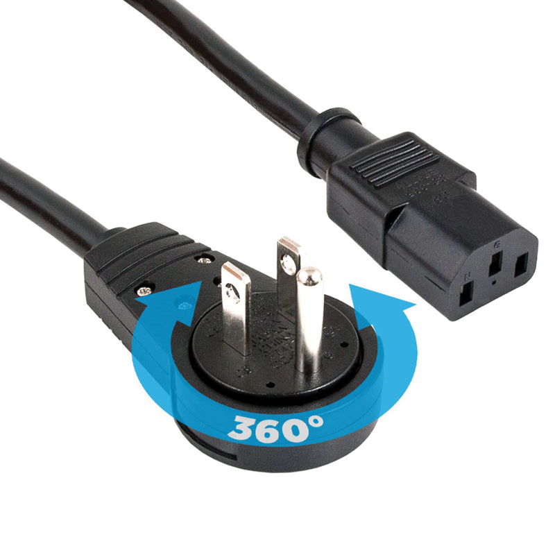 90º 360 Rotating Plug Power Cables  - Prism One
